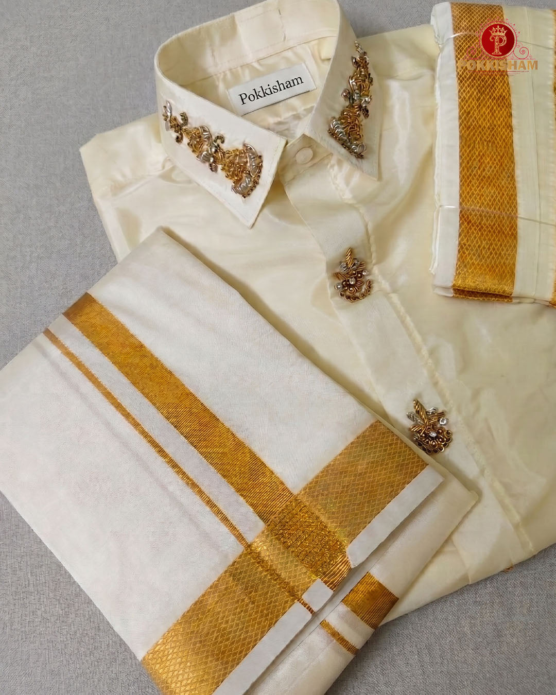 Aari Work Dhoti Set