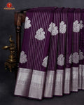 Vairaoosi Soft Silk Sarees With Contrast Pallus & "Silver Zari" Porder - Grape