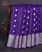 Vairaoosi Soft Silk Sarees With Contrast Pallus & "Silver Zari" Porder - Royal Purple