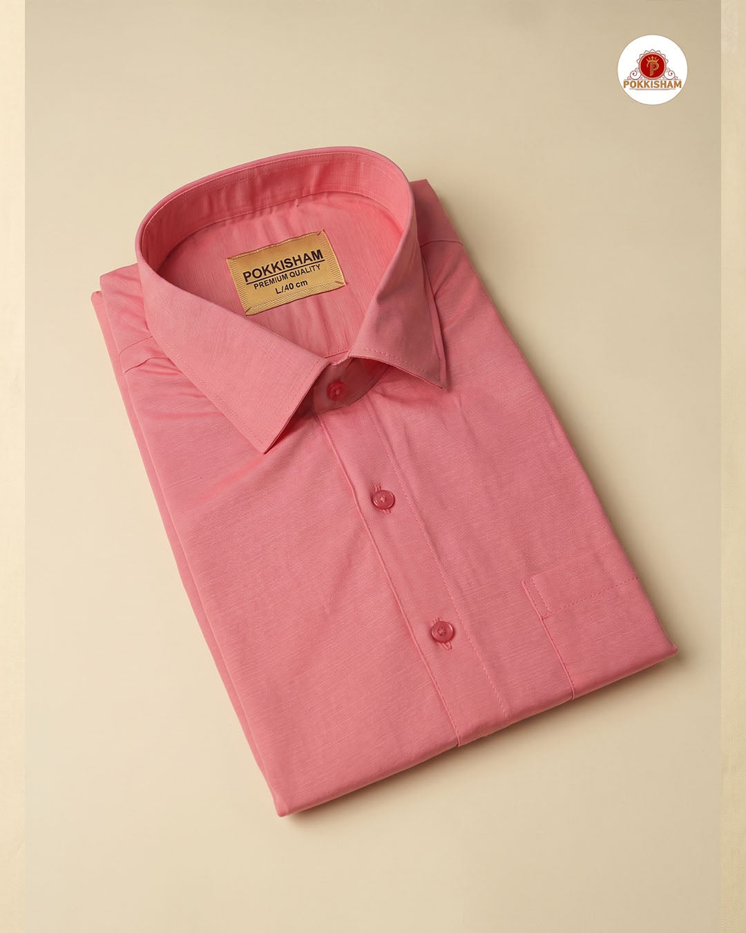 Premium Classic  Men's Cotton Shirt  - Peach Pink