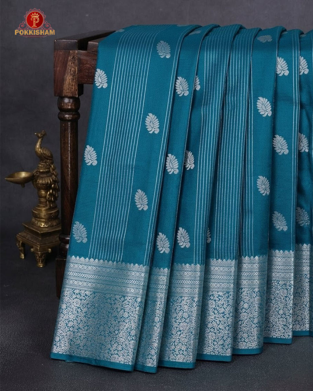 Vairaoosi Soft Silk Sarees With Contrast Pallus & "Silver Zari" Porder -  Sumathi