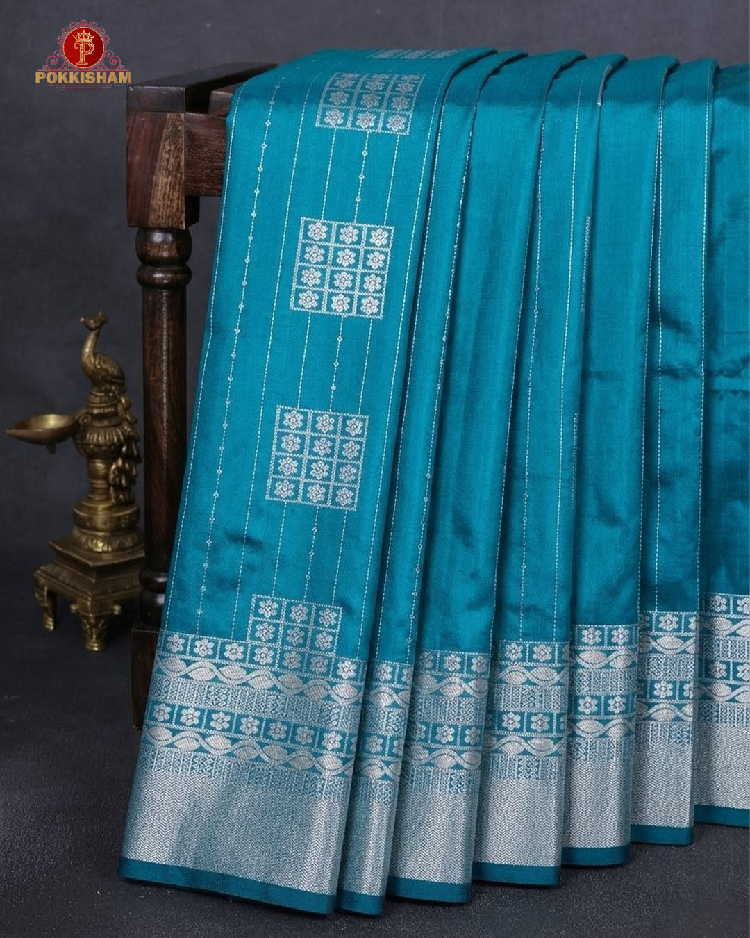 Vairaoosi Soft Silk Sarees With Contrast Pallus & "Silver Zari" Porder - Sky Blue