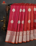 Vairaoosi Soft Silk Sarees With Contrast Pallus & "Silver Zari" Porder - Red