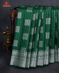 Vairaoosi Soft Silk Sarees With Contrast Pallus & "Silver Zari" Porder - Green