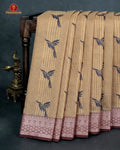 "The Professional 100% Cotton " or "Office & Daylong Comfort Sarees." - Sandal Colour