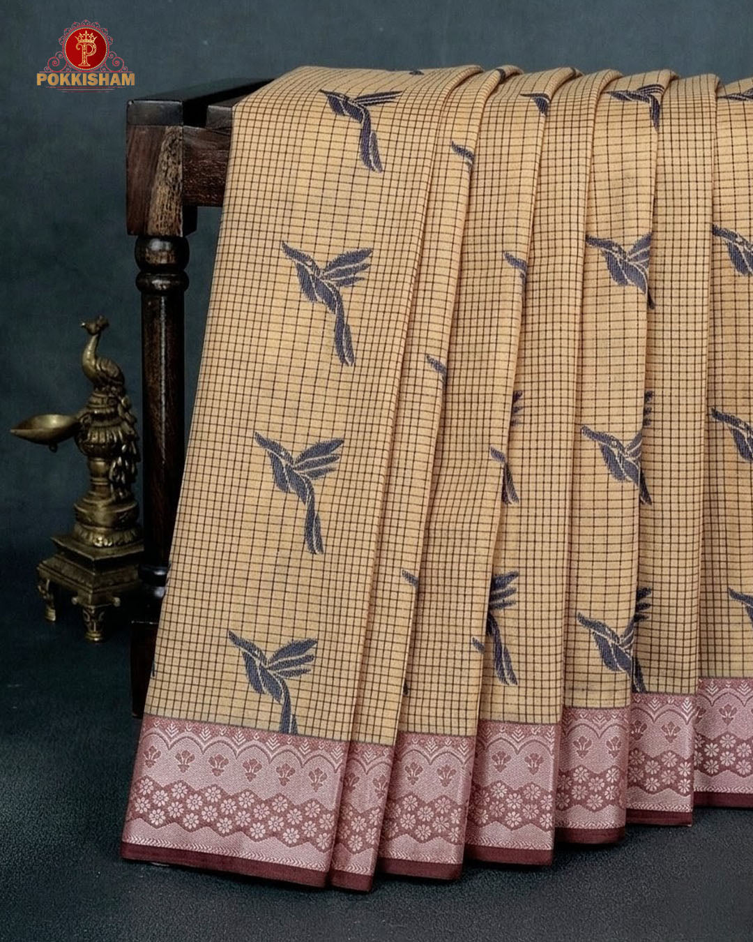 "The Professional 100% Cotton " or "Office & Daylong Comfort Sarees." - Sandal Colour