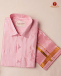 Art Silk Dhoti Set with Gold Zari -   Pink Rose
