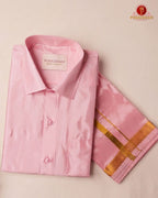 Art Silk Dhoti Set with Gold Zari -   Pink Rose