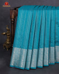 Vairaoosi Soft Silk Sarees With Contrast Pallus & "Silver Zari" Porder -  Blue