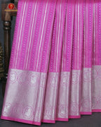 Vairaoosi Soft Silk Sarees With Contrast Pallus & "Silver Zari" Porder - Pink