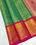 Kanchipuram Pure Silk Tissue Handloom Premium Saree - Lite Green Colour