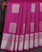 Vairaoosi Soft Silk Sarees With Contrast Pallus & "Silver Zari" Porder - Bright Pink