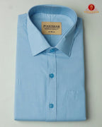 Premium Classic Men's Cotton Shirt And Dhoti Set -Sky Blue