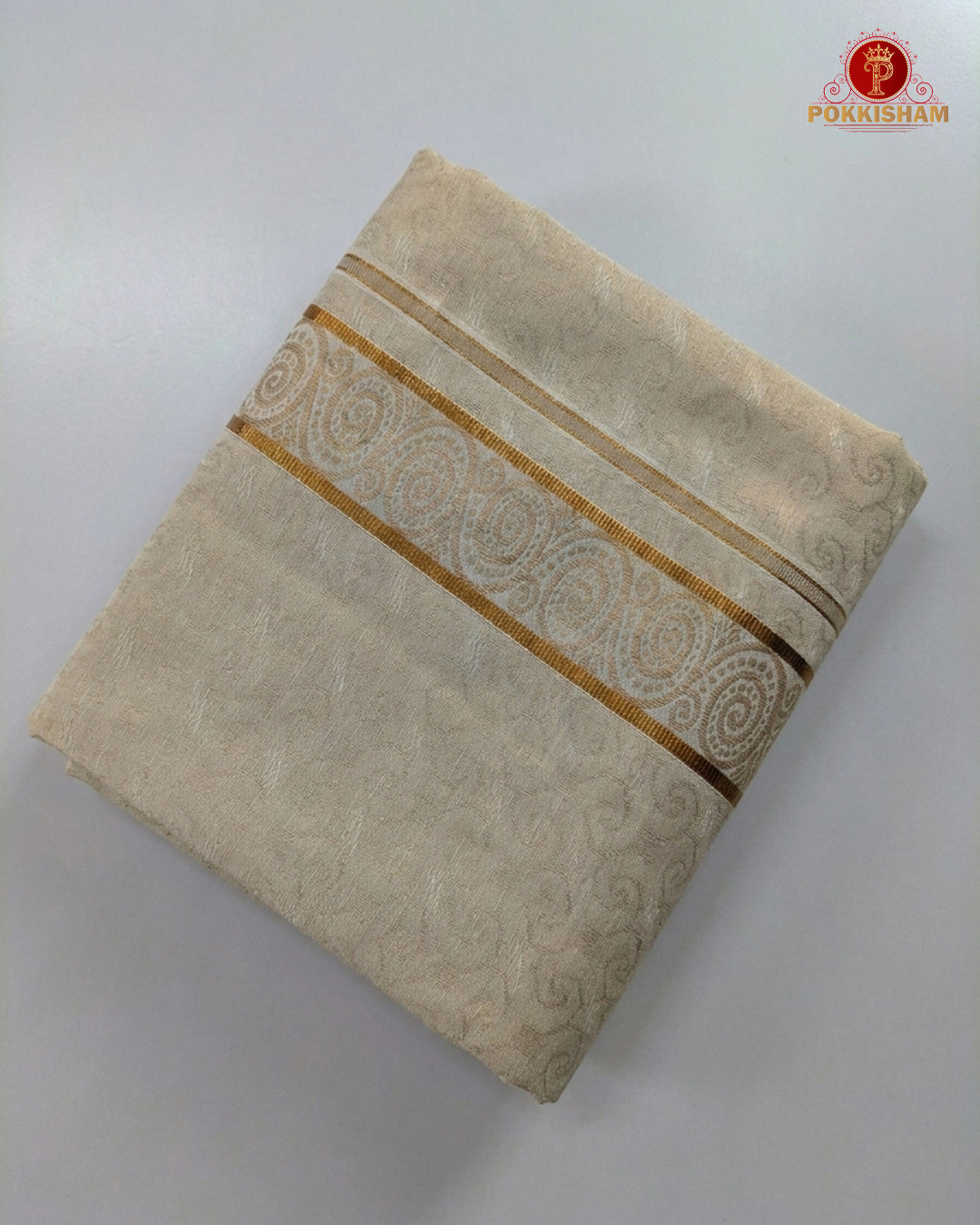 Wedding Zari Brocade Shirt and Dhoti Set - Copper