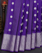 Vairaoosi Soft Silk Sarees With Contrast Pallus & "Silver Zari" Porder - Royal Purple