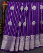 Vairaoosi Soft Silk Sarees With Contrast Pallus & "Silver Zari" Porder - Violet