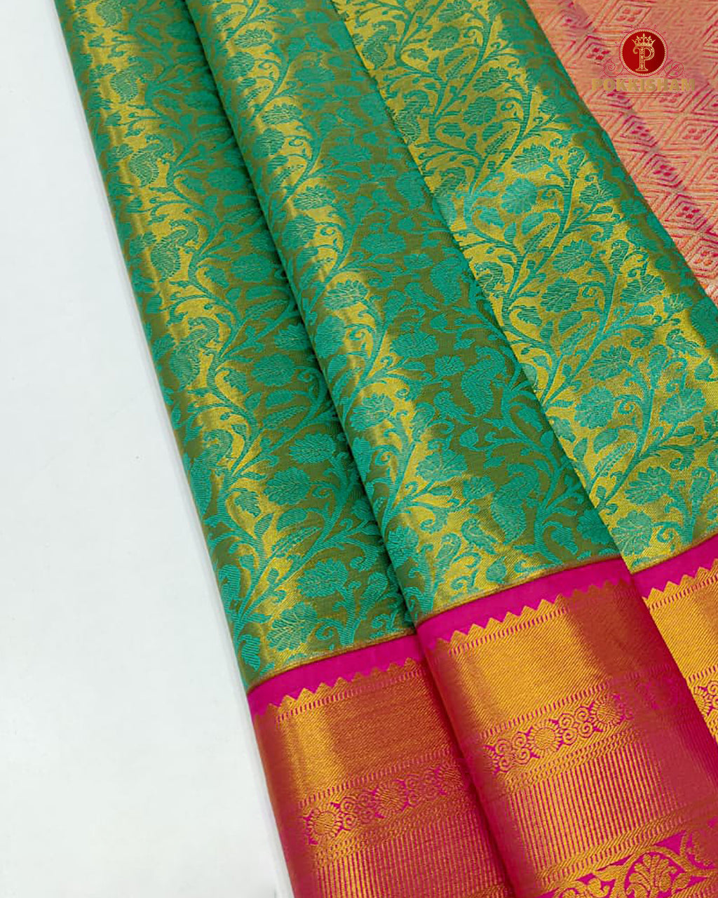 Kanchipuram Pure Silk Tissue Handloom Premium Saree - Lite Green Colour