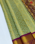 Kanchipuram Pure Silk Tissue Handloom Premium Saree - Pistha Green Colour