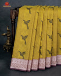 "The Professional 100% Cotton " or "Office & Daylong Comfort Sarees." - Lime Yellow Colour