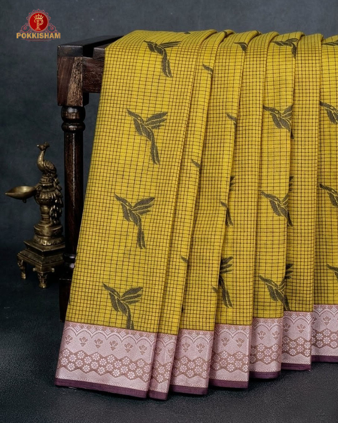 "The Professional 100% Cotton " or "Office & Daylong Comfort Sarees." - Lime Yellow Colour