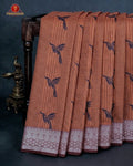 "The Professional 100% Cotton " or "Office & Daylong Comfort Sarees." -  Lite Bronwn Colour