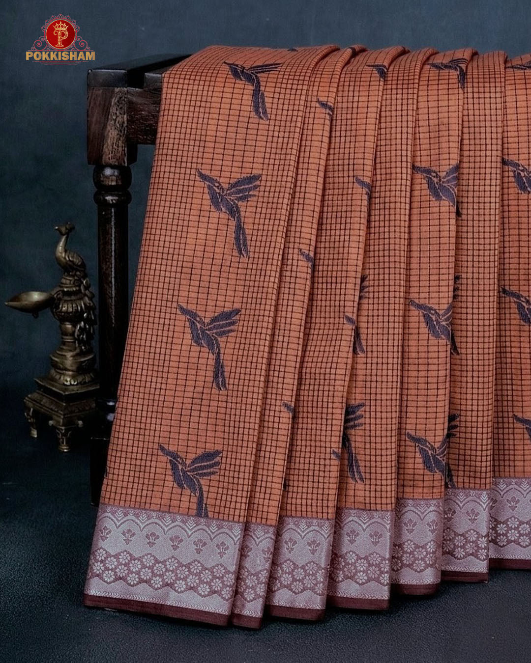 "The Professional 100% Cotton " or "Office & Daylong Comfort Sarees." -  Lite Bronwn Colour