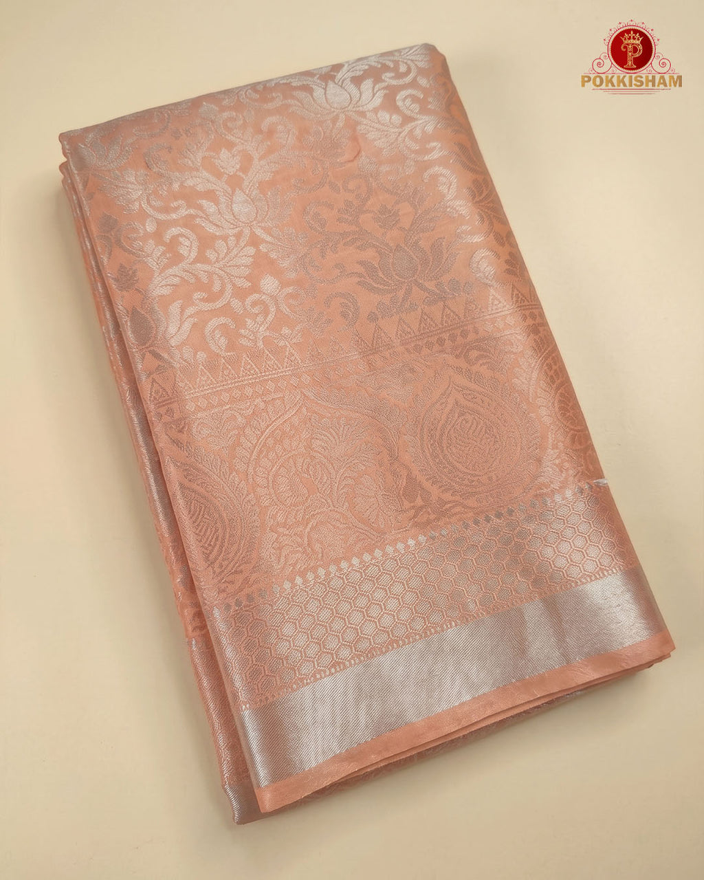 Premium Silk Couple Combo Set with Colour Zari - Pinkish Peach