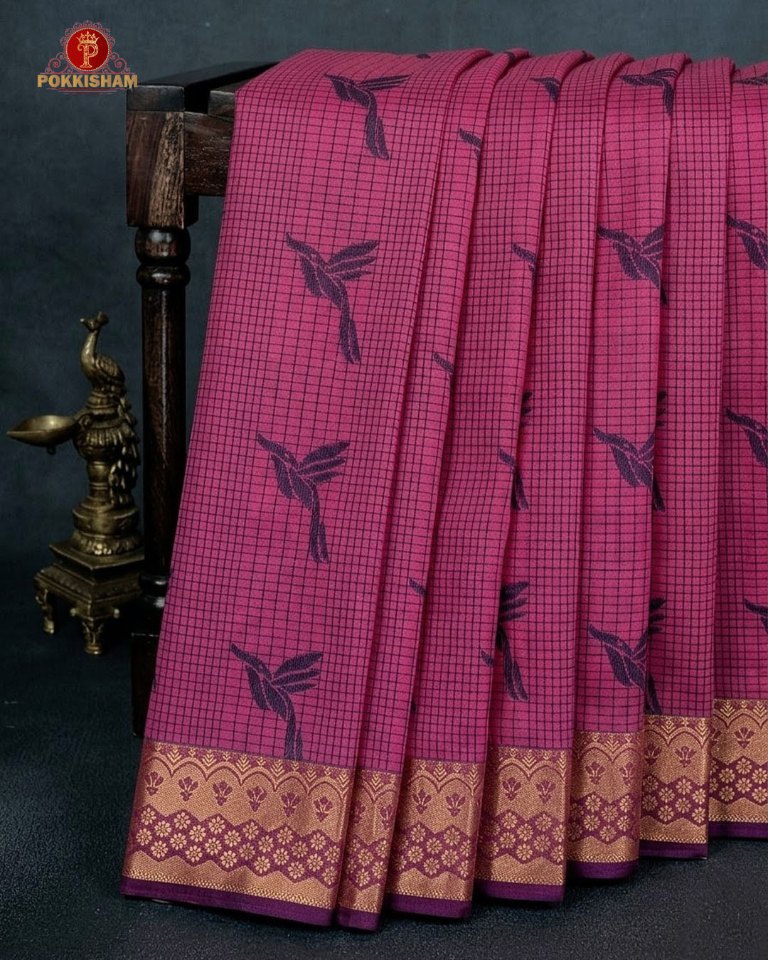 "The Professional 100% Cotton " or "Office & Daylong Comfort Sarees." -  Pink Colour