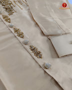 Luxury Aari Work Wedding Silk Dhoti Set - (HandCrafted)