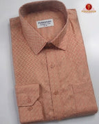 Laxury Wedding Embossed Men's Dhoti Set - Copper