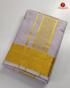 Laxury Wedding Embossed Men's Dhoti Set - Lavender