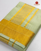 Laxury Wedding Embossed Men's Dhoti Set - Marine Green