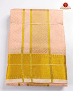 Laxury Wedding Embossed Men's Dhoti Set - Peach
