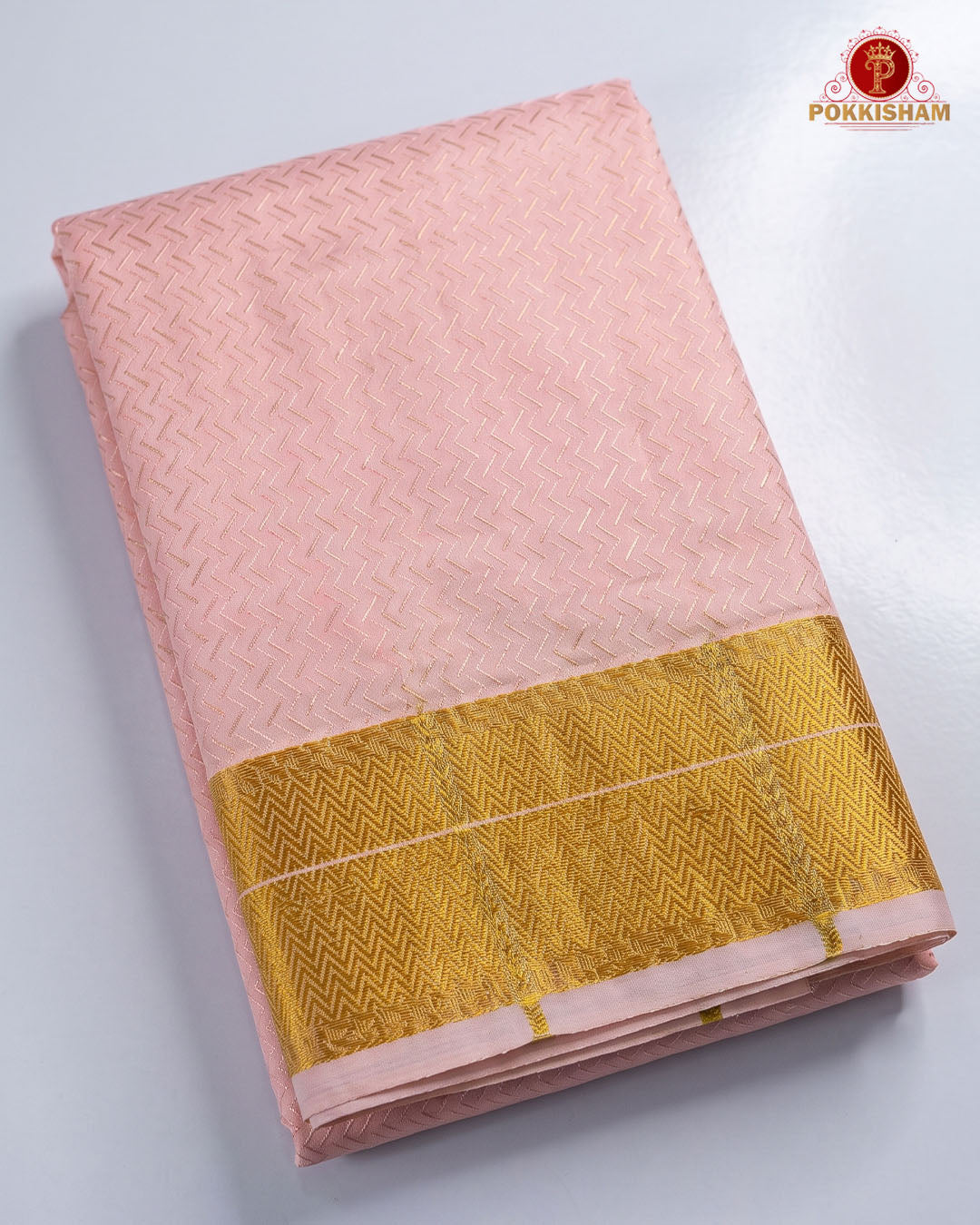 Laxury Wedding Embossed Men's Dhoti Set - Pink