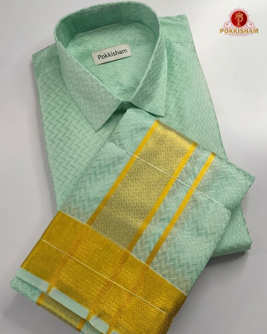 Laxury Wedding Embossed Men's Dhoti Set - Rexona