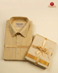 Art Silk Dhoti Set with Gold Zari - Biscut