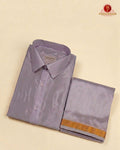 Art Silk Dhoti Set with Gold Zari - Violet