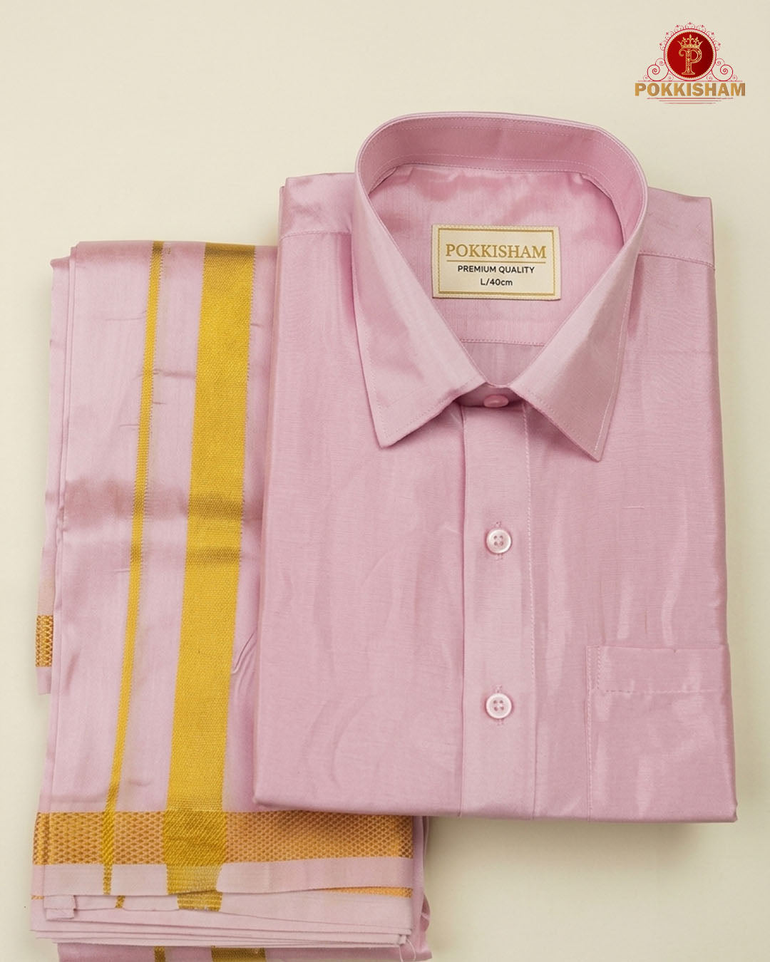 Premium Silk Dhoti Set  With Gold Zari -  L.Rose