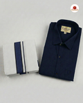 Premium Classic  Men's Cotton Shirt And Dhoti Set - Navy Blue