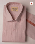 Men's Cotton Tissue Dhoti Set With-  Copper Zari