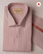 Men's Cotton Tissue Dhoti Set With-  Copper Zari
