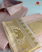Wedding Pure Silk  Mens shirt and Dhotis Set  -  L. Rose