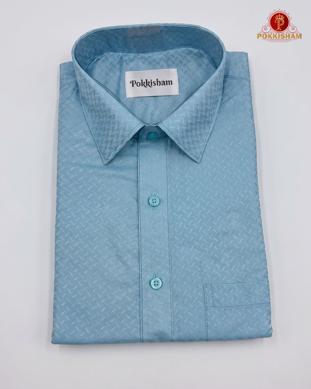 Wedding Pure Silk  Mens shirt and Dhotis Set  -  Sky Blue