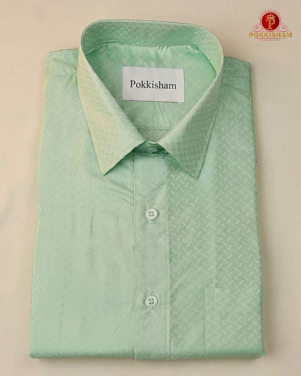Wedding Pure Silk  Mens shirt and Dhotis Set  -  Mint Leaf