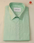 Wedding Pure Silk  Mens shirt and Dhotis Set  -  Mint Leaf