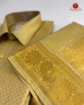 Wedding Pure Silk  Mens shirt and Dhotis Set  -  Gold