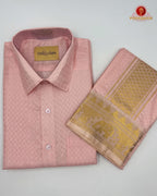 Wedding Pure Silk  Mens shirt and Dhotis Set  -  L. Rose