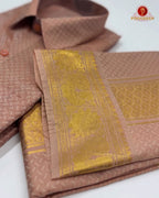 Wedding Pure Silk  Mens shirt and Dhotis Set  -  Copper