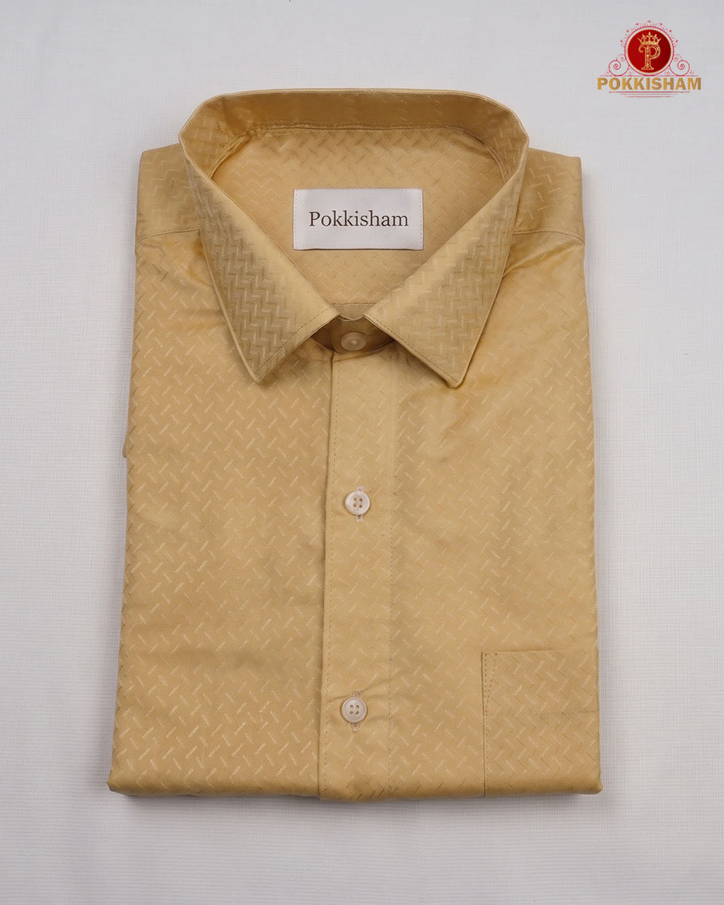 Wedding Pure Silk  Mens shirt and Dhotis Set  -  Biscut
