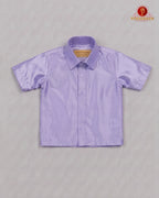 Kids Premium Silk Dhoti Set with Gold Zari -  Violet